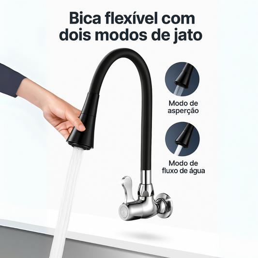 Torneira Parede Bica Alta Flexível - C1852