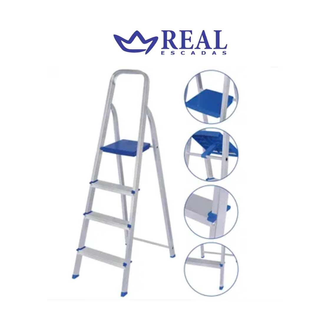ESCADA DOMESTICA ALUMINIO 8 DEGRAUS