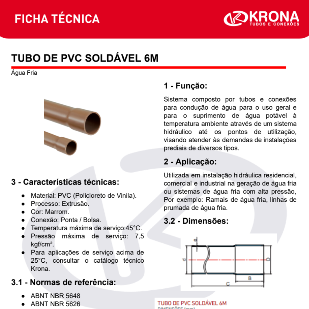 TUBO SOLDAVEL BARRA C/  6MTS