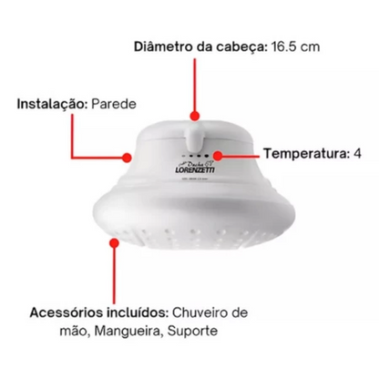 CHUVEIRO BELLA DUCHA ULTRA BR. 220/6800 | 4 TEMPERATURAS