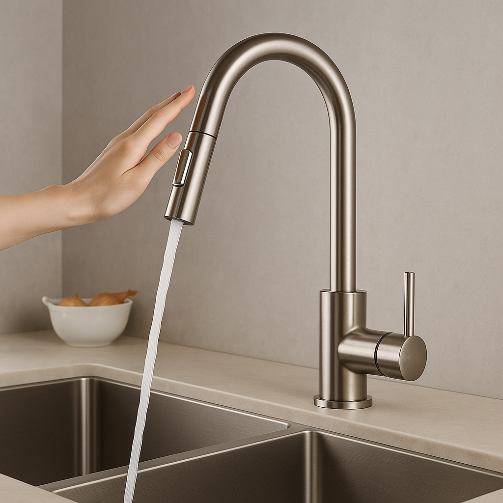 Torneira Gourmet Touch em Aço Escovado – KAVANT