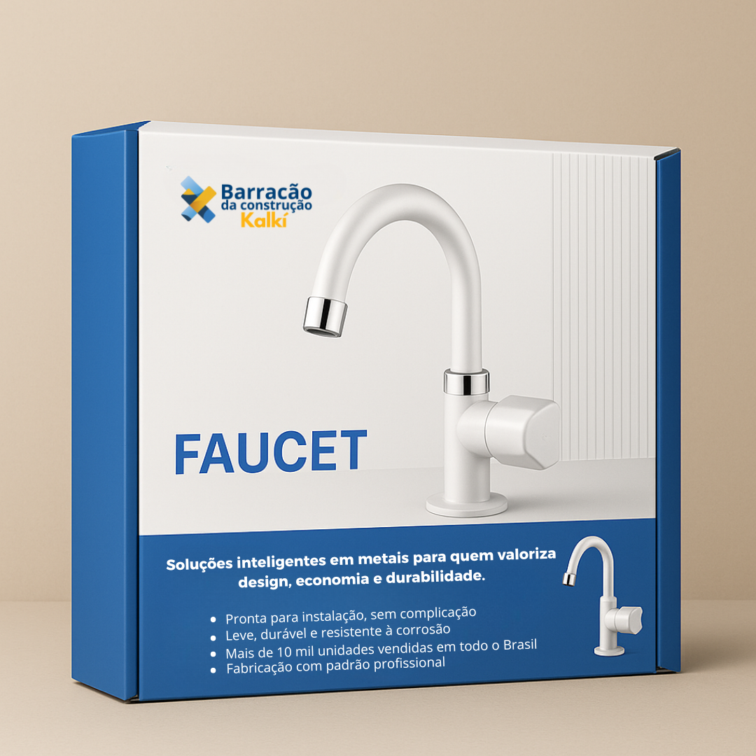 Torneira de Banheiro Bica - Branca/Cromada ABS + BRINDE EXCLUSIVO SÓ HOJE